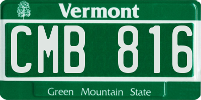 VT license plate CMB816