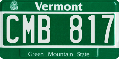 VT license plate CMB817
