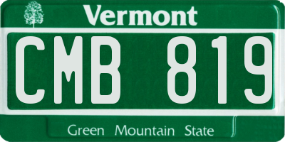 VT license plate CMB819