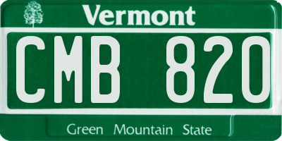 VT license plate CMB820