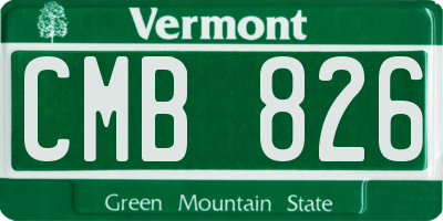 VT license plate CMB826