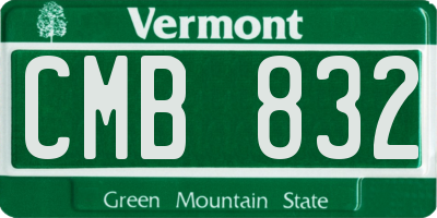 VT license plate CMB832