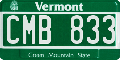VT license plate CMB833