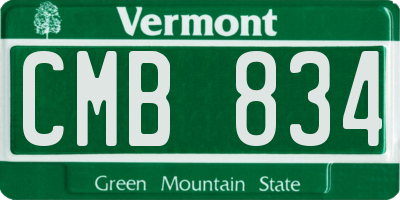 VT license plate CMB834