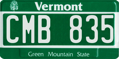 VT license plate CMB835