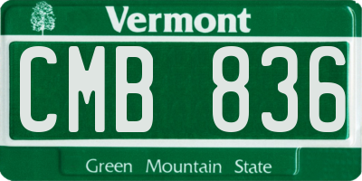 VT license plate CMB836
