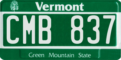 VT license plate CMB837