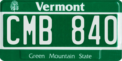 VT license plate CMB840