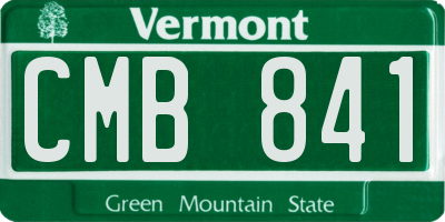 VT license plate CMB841