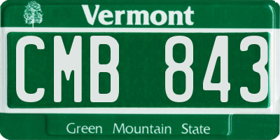 VT license plate CMB843
