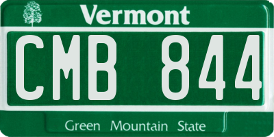 VT license plate CMB844
