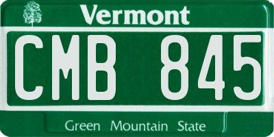 VT license plate CMB845
