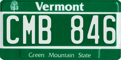 VT license plate CMB846