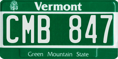 VT license plate CMB847