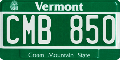VT license plate CMB850