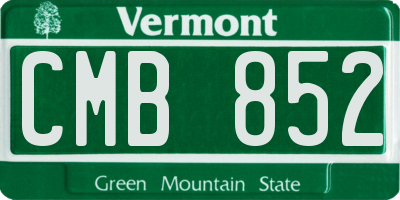 VT license plate CMB852