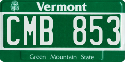 VT license plate CMB853