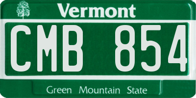 VT license plate CMB854