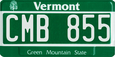 VT license plate CMB855