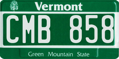 VT license plate CMB858