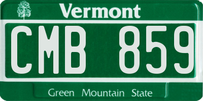 VT license plate CMB859