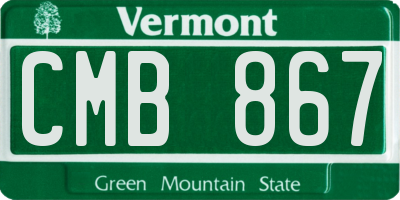 VT license plate CMB867