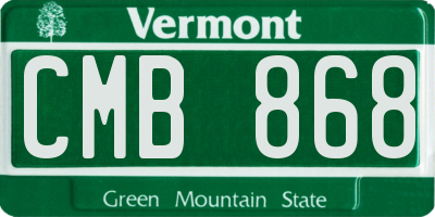 VT license plate CMB868