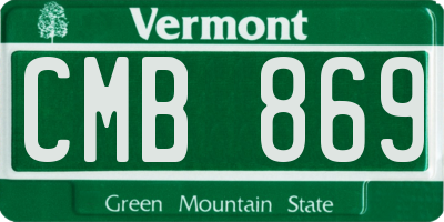 VT license plate CMB869