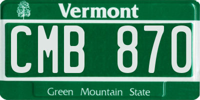 VT license plate CMB870