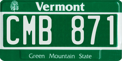 VT license plate CMB871