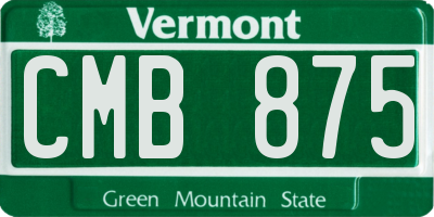 VT license plate CMB875