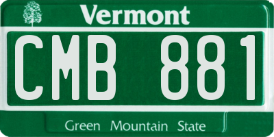 VT license plate CMB881