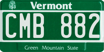 VT license plate CMB882
