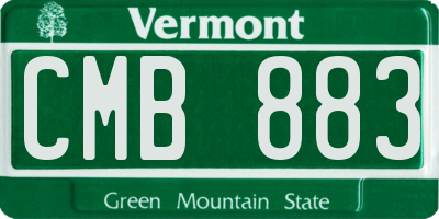 VT license plate CMB883