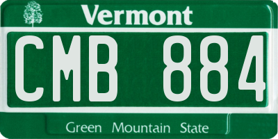 VT license plate CMB884