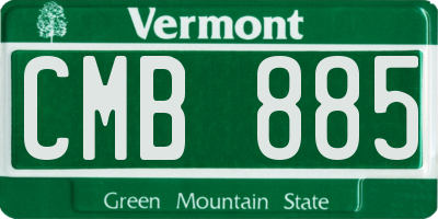 VT license plate CMB885
