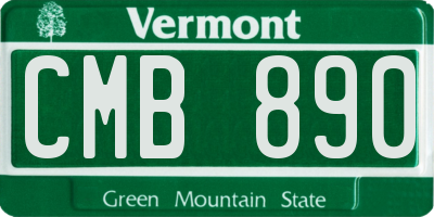 VT license plate CMB890