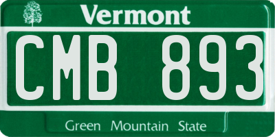 VT license plate CMB893
