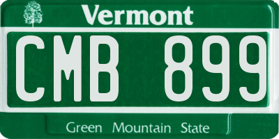 VT license plate CMB899