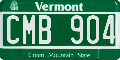 VT license plate CMB904