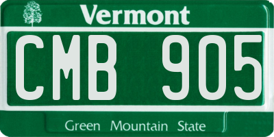 VT license plate CMB905