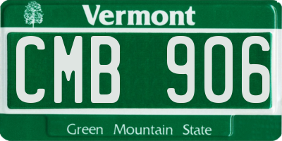 VT license plate CMB906