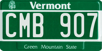 VT license plate CMB907