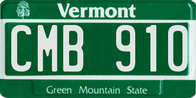 VT license plate CMB910