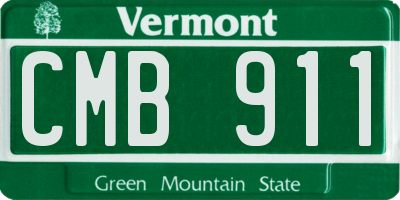 VT license plate CMB911