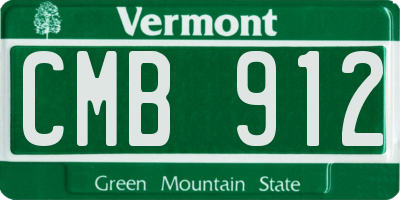 VT license plate CMB912
