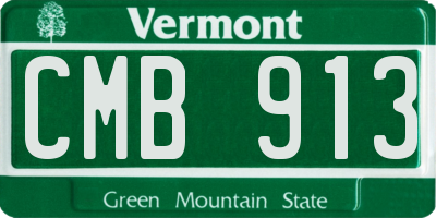 VT license plate CMB913