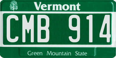 VT license plate CMB914