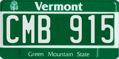 VT license plate CMB915