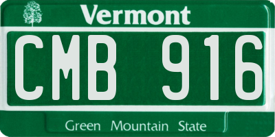 VT license plate CMB916